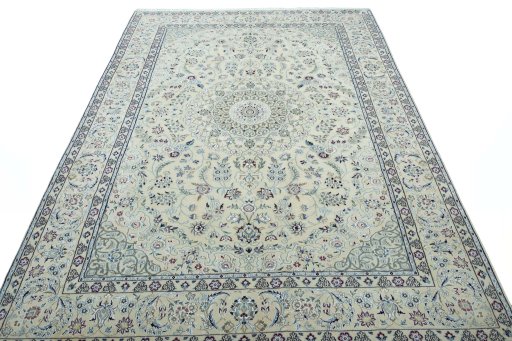 Surface texture of New Nain rug with natural Wool and intricate pattern