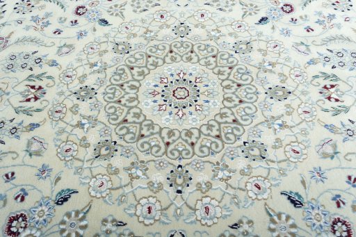Central medallion detail of New Nain rug from Iran / Persia