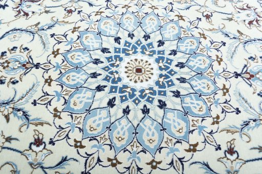 Central medallion detail of New Nain rug from Iran / Persia