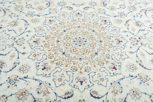 Central medallion detail of 2000s Nain rug from Iran / Persia