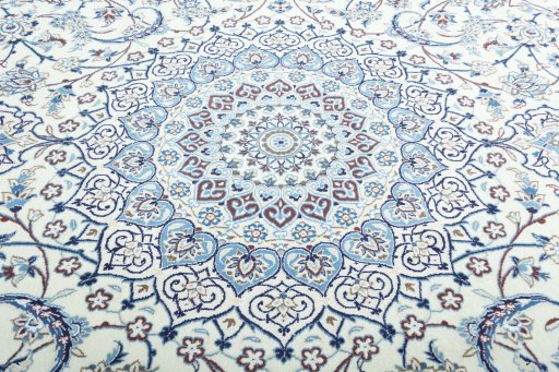 Central medallion detail of New Nain rug from Iran / Persia