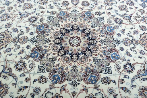 Central medallion detail of New Nain rug from Iran / Persia