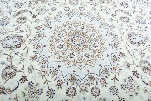 Central medallion detail of New Nain rug from Iran / Persia