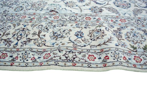 Surface texture of New Nain rug with natural Wool and intricate pattern