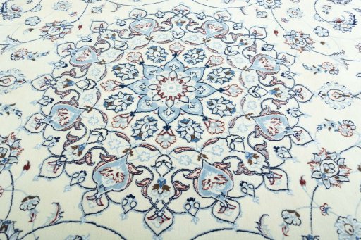 Central medallion detail of New Nain rug from Iran / Persia