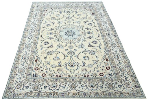 Surface texture of New Nain rug with natural Wool and intricate pattern