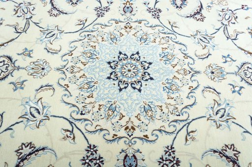 Central medallion detail of New Nain rug from Iran / Persia