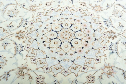 Central medallion detail of New Nain rug from Iran / Persia