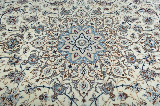 Central medallion detail of New Nain rug from Iran / Persia