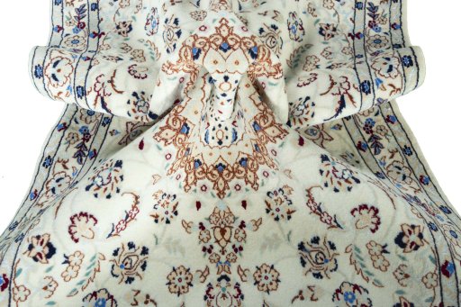 Surface texture of New Nain rug with natural Wool and intricate pattern