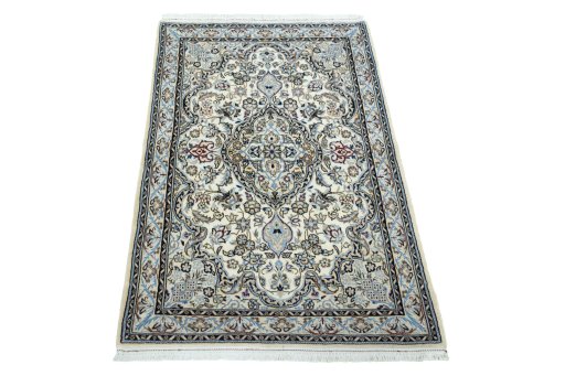 Surface texture of New Nain rug with natural Wool and intricate pattern