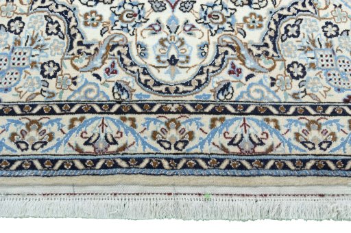 Full view of New Nain rug from Iran / Persia, 151 × 95 cm in Beige tones