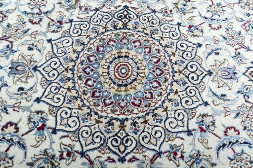 Central medallion detail of New Nain rug from Iran / Persia