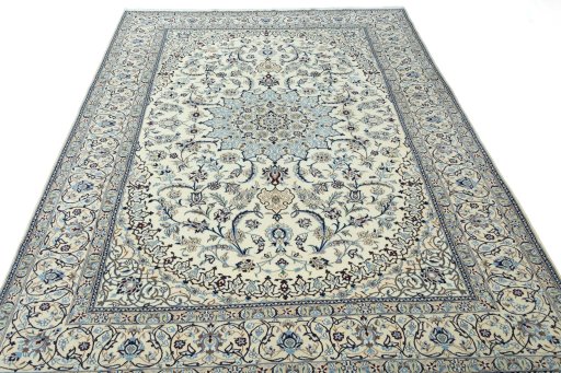 Surface texture of New Nain rug with natural Wool and intricate pattern
