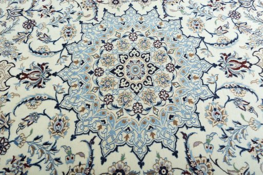 Central medallion detail of New Nain rug from Iran / Persia