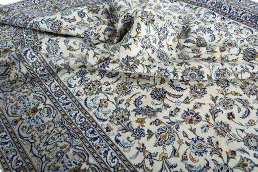 Surface texture of New Nain rug with natural Wool and intricate pattern