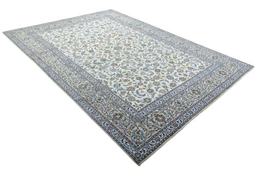Close-up detail of New Nain rug from Iran / Persia showing Wool weave