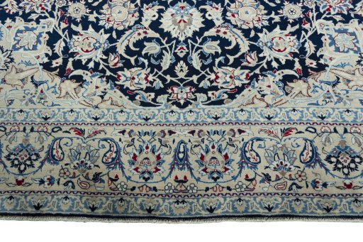 Full view of 2000s Nain rug from Iran / Persia, 400 × 300 cm in Blue tones