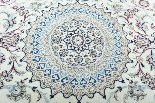 Central medallion detail of New Nain rug from Iran / Persia