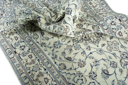Surface texture of New Nain rug with natural Wool and intricate pattern