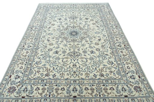 Surface texture of New Nain rug with natural Wool and intricate pattern