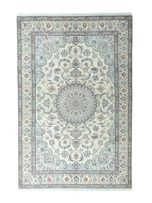 Full view of 2000s Nain rug from Iran / Persia, 300 × 200 cm in Beige tones