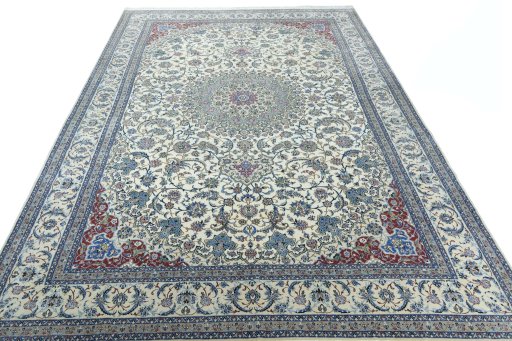 Surface texture of 2000s Nain rug with natural Cork and intricate pattern