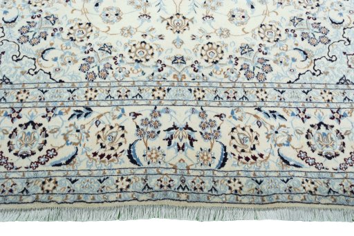 Full view of 2000s Nain rug from Iran / Persia, 350 × 251 cm in Beige tones