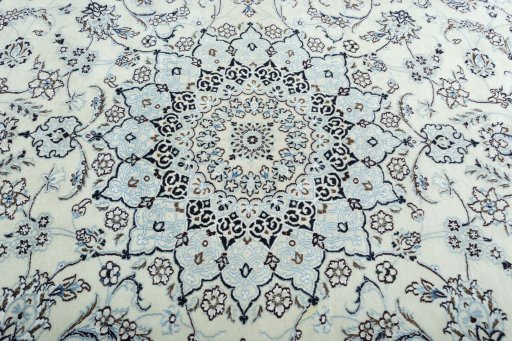 Central medallion detail of New Nain rug from Iran / Persia
