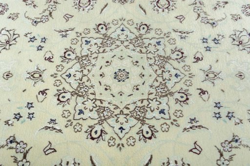 Central medallion detail of 2000s Nain rug from Iran / Persia