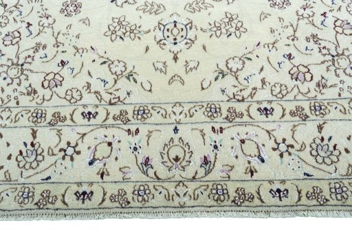 Full view of 2000s Nain rug from Iran / Persia, 215 × 155 cm in Beige tones