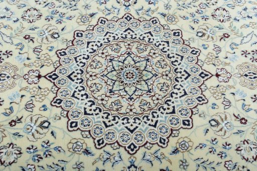 Central medallion detail of 2000s Nain rug from Iran / Persia