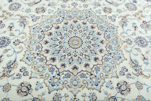 Central medallion detail of New Nain rug from Iran / Persia