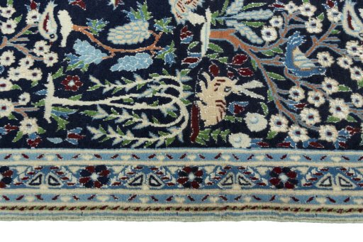 Close-up detail of 2000s Nain rug from Iran / Persia showing Wool weave