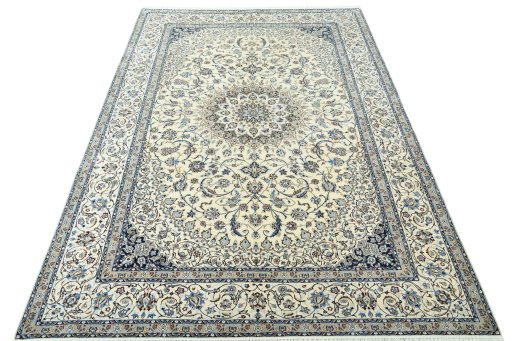 Surface texture of 2000s Nain rug with natural Cork and intricate pattern