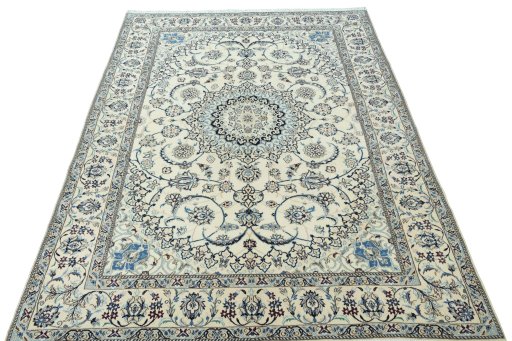Surface texture of New Nain rug with natural Wool and intricate pattern