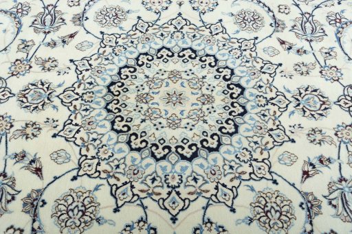 Central medallion detail of New Nain rug from Iran / Persia