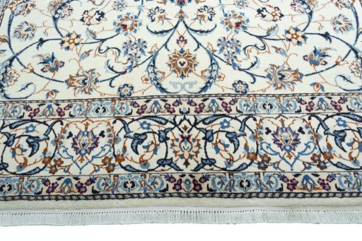 Full view of 2000s Nain rug from Iran / Persia, 306 × 195 cm in Beige tones