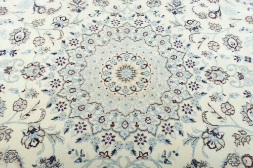 Central medallion detail of New Nain rug from Iran / Persia