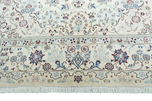 Full view of New Nain rug from Iran / Persia, 311 × 196 cm in Beige tones