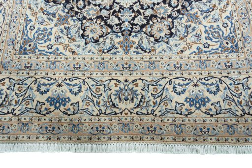Full view of 2000s Nain rug from Iran / Persia, 322 × 200 cm in Blue tones