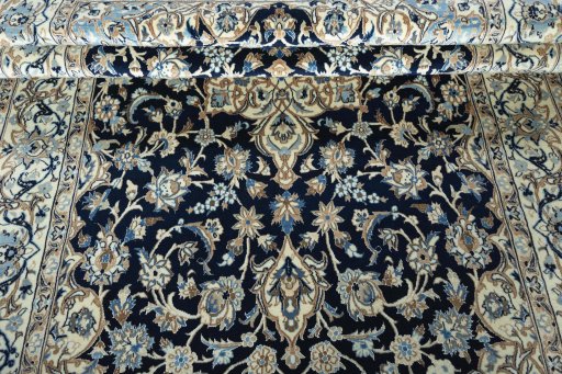 Close-up detail of New Nain rug from Iran / Persia showing Wool weave