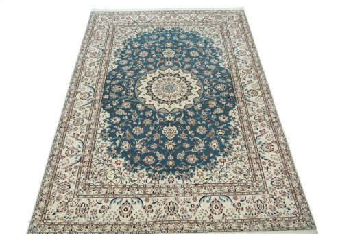 Surface texture of New Nain rug with natural Wool and intricate pattern