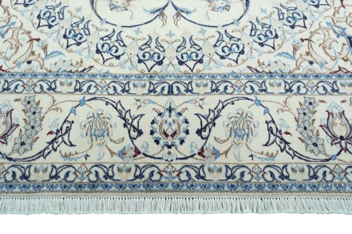 Full view of 2000s Nain rug from Iran / Persia, 308 × 198 cm in Beige tones