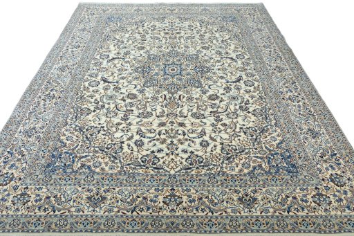 Surface texture of New Nain rug with natural Wool and intricate pattern