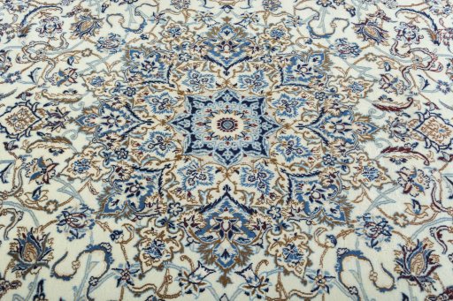 Central medallion detail of New Nain rug from Iran / Persia