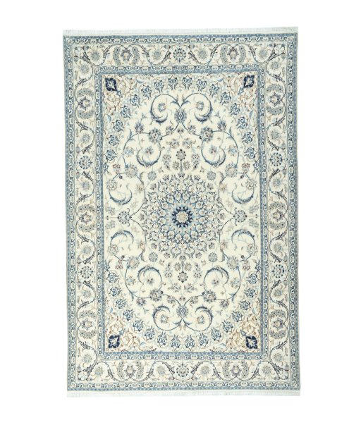 Full view of New Nain rug from Iran / Persia, 311 × 203 cm in Beige tones