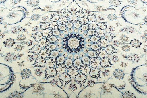 Central medallion detail of New Nain rug from Iran / Persia