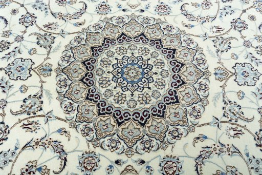 Central medallion detail of New Nain rug from Iran / Persia