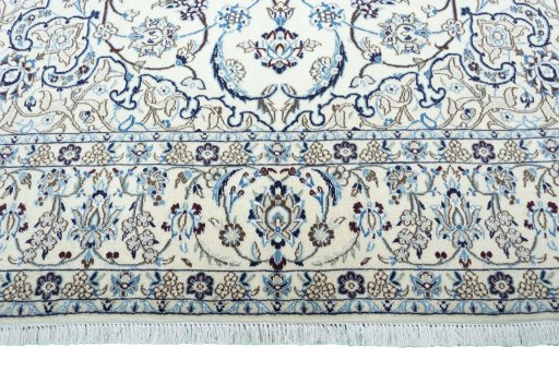 Full view of 2000s Nain rug from Iran / Persia, 312 × 202 cm in Beige tones
